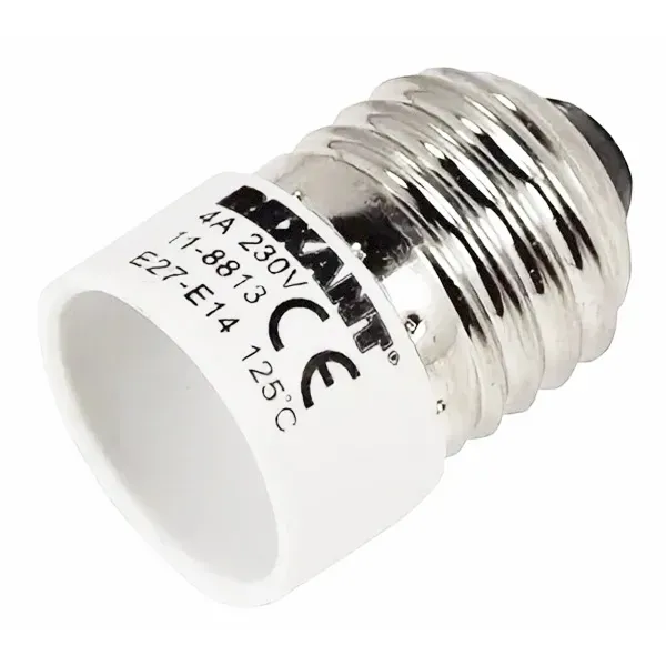 Переходник цокольный E27-E14 белый REXANT 11-8813