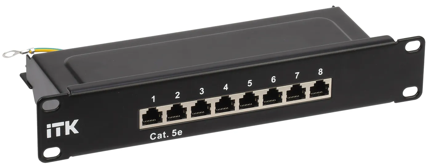 Патч-панель 1U кат.5E STP 8 портов 10дюйм Dual IDC