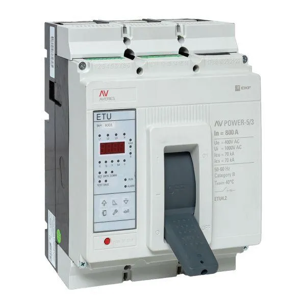 Автоматический выключатель av power-5/3 800а 70ka etu4.2 averes EKF MCCB-53-800M-4.2-AV