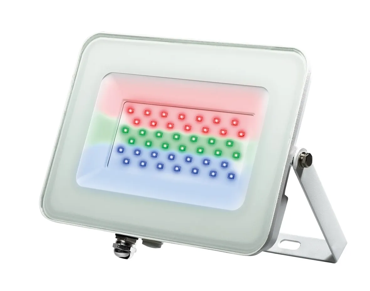 Прожектор светодиодный до-30w rgb ip65 белый корпус JAZZWAY 5012103