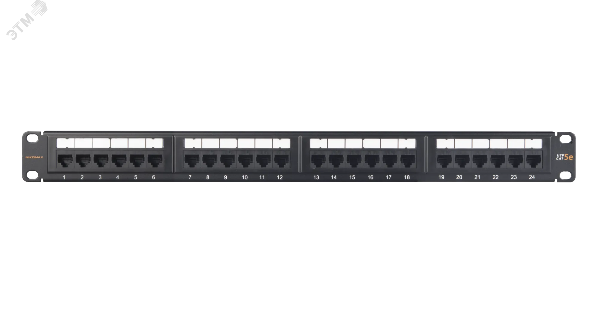Патч-панель 19'' 1U 24 порта Кат 5e RJ45/8P8C неэ кран черная