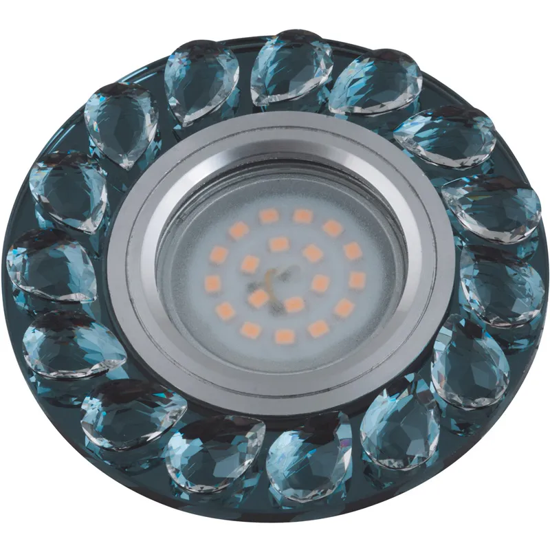 Светильник декоративный встраиваемый,  Peonia. Без лампы, цоколь GU5.3. металл/стекло. Хром/дымчато-белый+прозрачный. DLS-P107 GU5.3 CHROME/SMOKE+CLEAR Uniel 10635