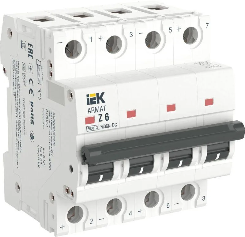 Armat автоматический выключатель m06n-dc 4p z 6а iek IEK AR-M06N-4-Z006DC