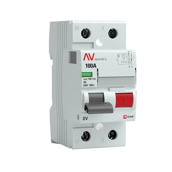 Устройство защитного отключения DV 2P 100А/100мА (A) AVERES EKF rccb-2-100-100-a-av