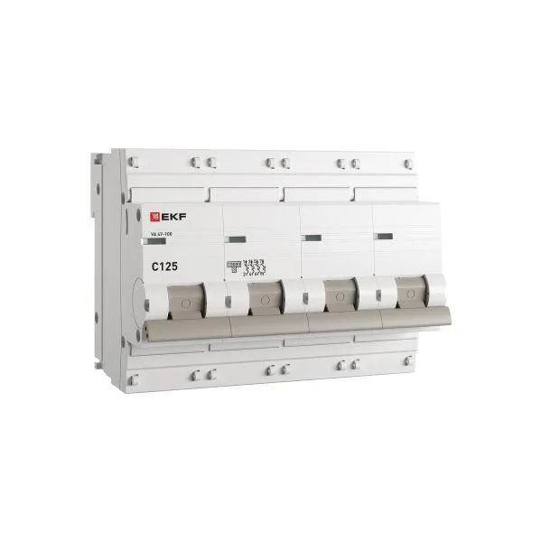 Автоматический выключатель ва 47-100 4p 125а (c) 10ka proxima EKF MCB47100-4-125C-PRO