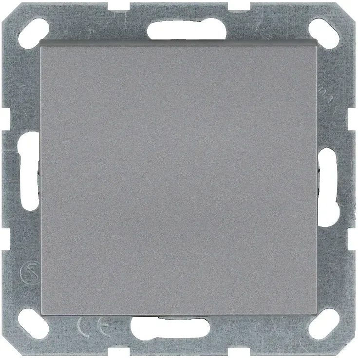 Звонковый механизм 10A 250V~ с накладкой, цвет Алюминий Jasmart G3010S