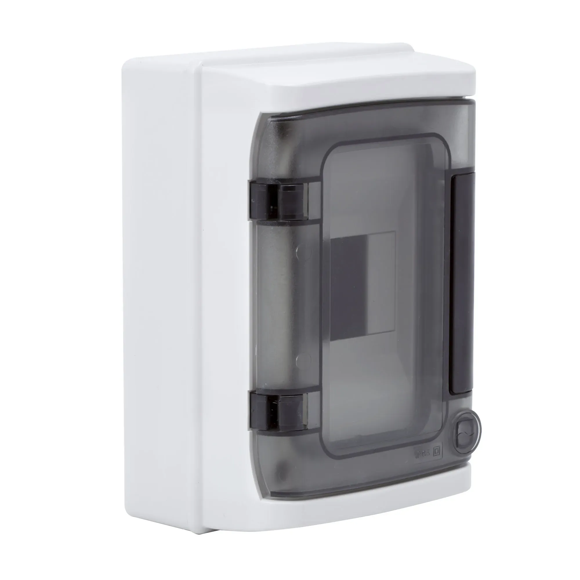 Щит распределительный навесной щрн-п-4 ip65 пластиковый прозрачная дверь серый ДКС 85604