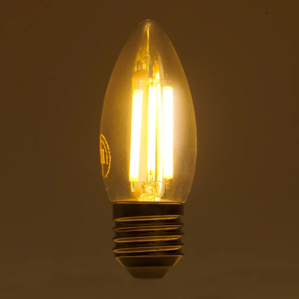 Лампа светодиодная LED 8вт Е27 теплый свеча FILAMENT Feron.PRO