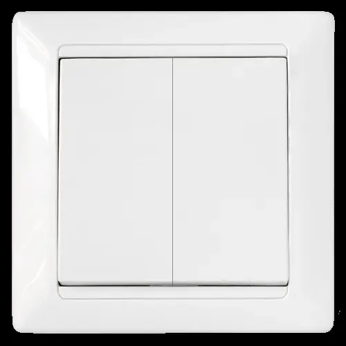 Беларусь Выключатель двухклавишный скрытый белый БелТИЗ Выключатель С5 10-803