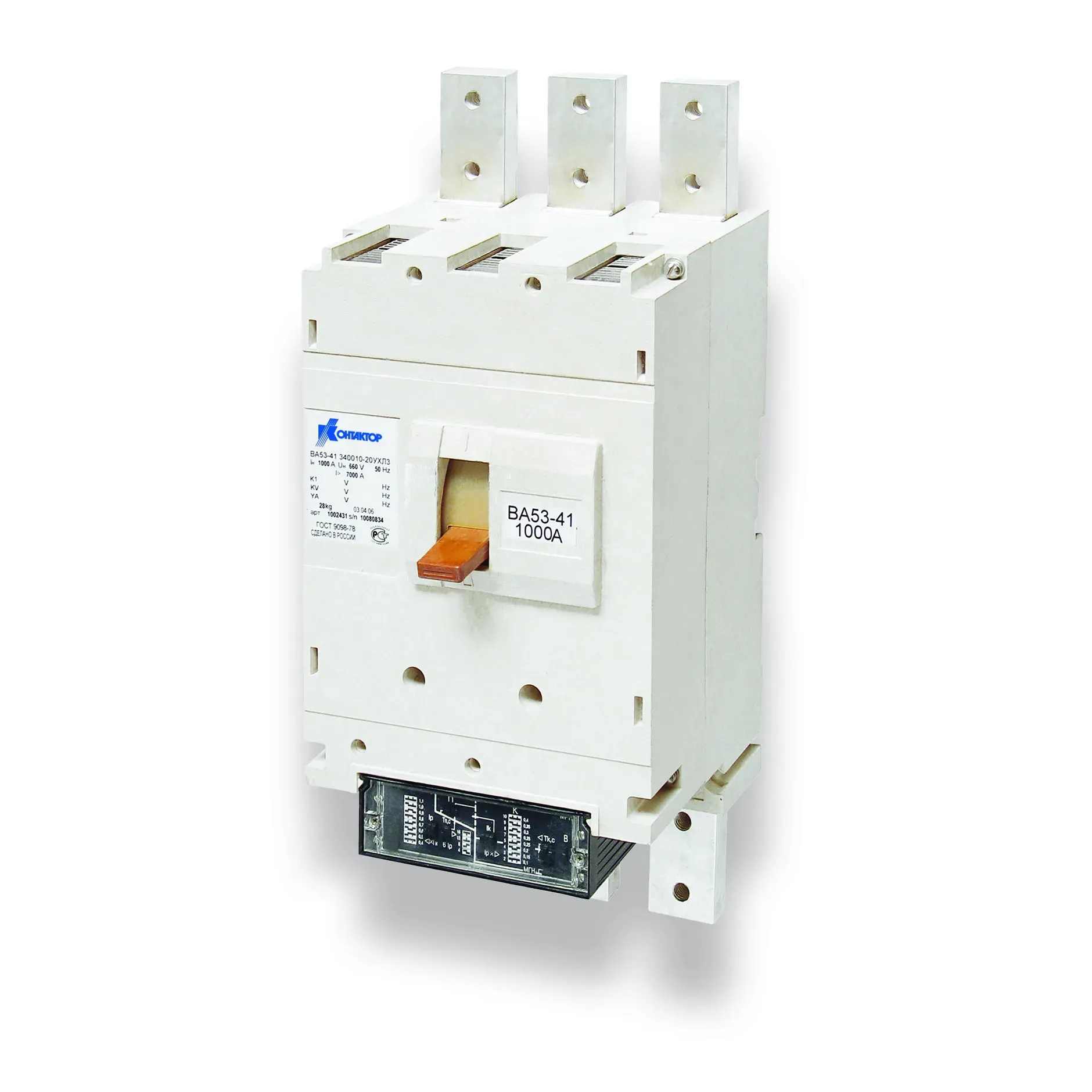 Выключатель автоматический ва53-41-174650-00ухл3 250а, 690в КОНТАКТОР УЛЬЯНОВСК 1040843