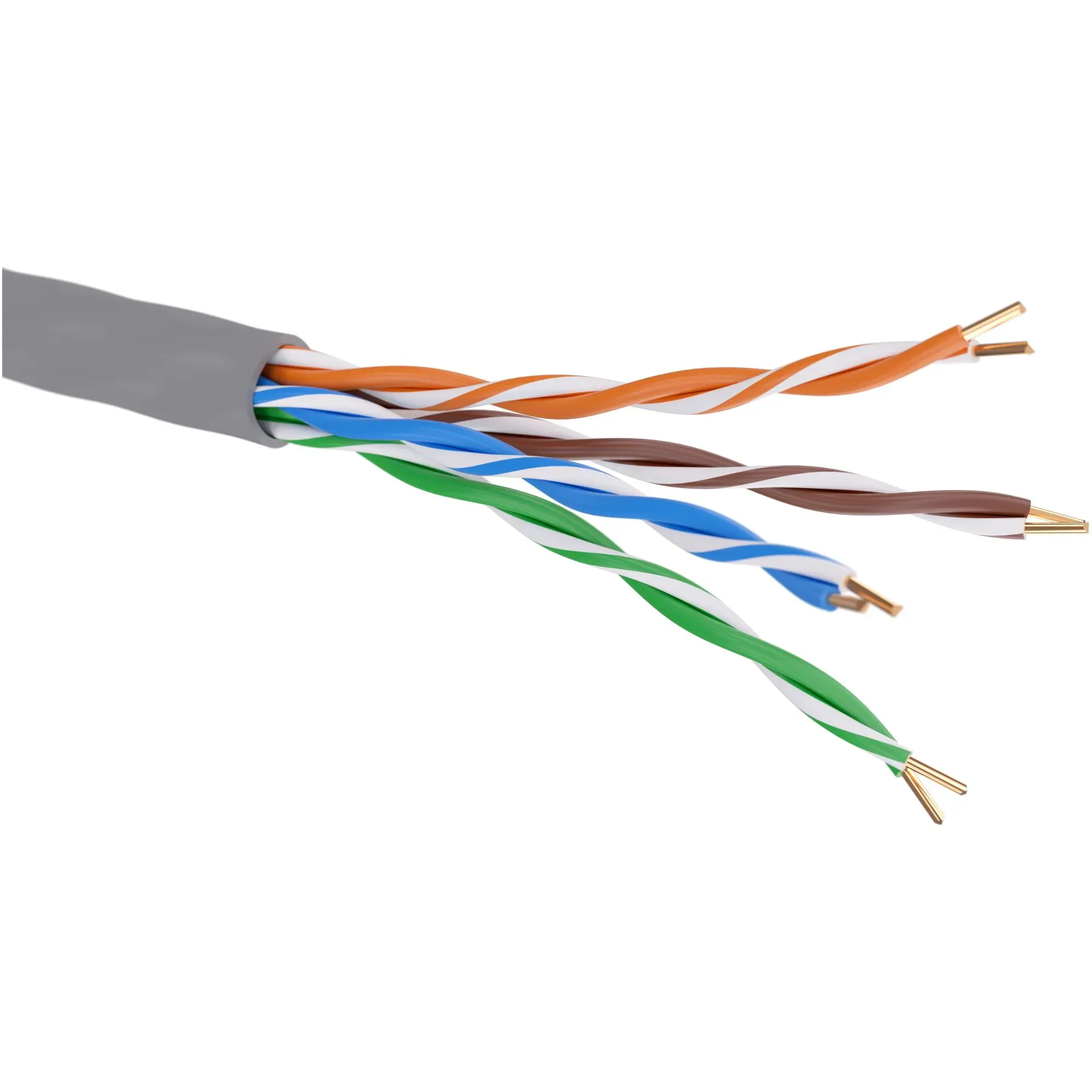 Витая пара U/UTP 4 пары CAT 5E нг(А)-HF серый бухта 100 м
