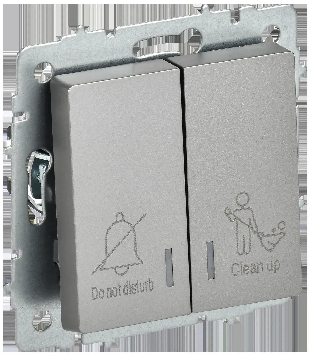 BRITE Выключатель 2-клавишный с индикацией для отелей 10А ВС10-2-9-БрС сталь IEK IEK BR-V20-2-10-K46