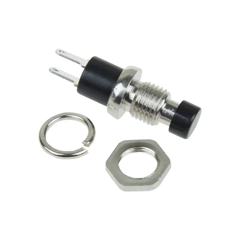 Выключатель-кнопка металл 220V 2А (2с) (ON)-OFF 7.2 черная Micro REXANT 36-3311