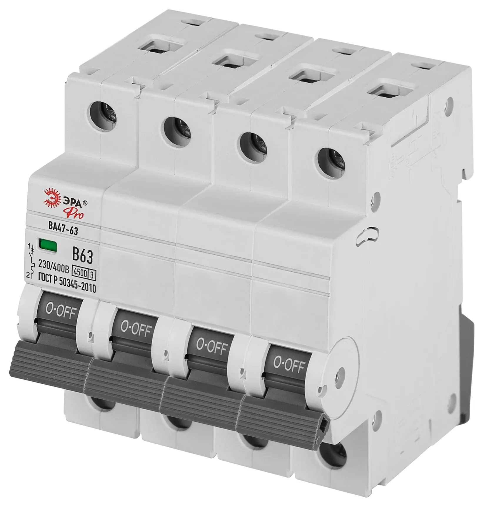 Выключатель автоматический ва47-63 4p 25а кривая c 4,5ка pro va63-4p25c4.5 эра ЭРА Б0059444