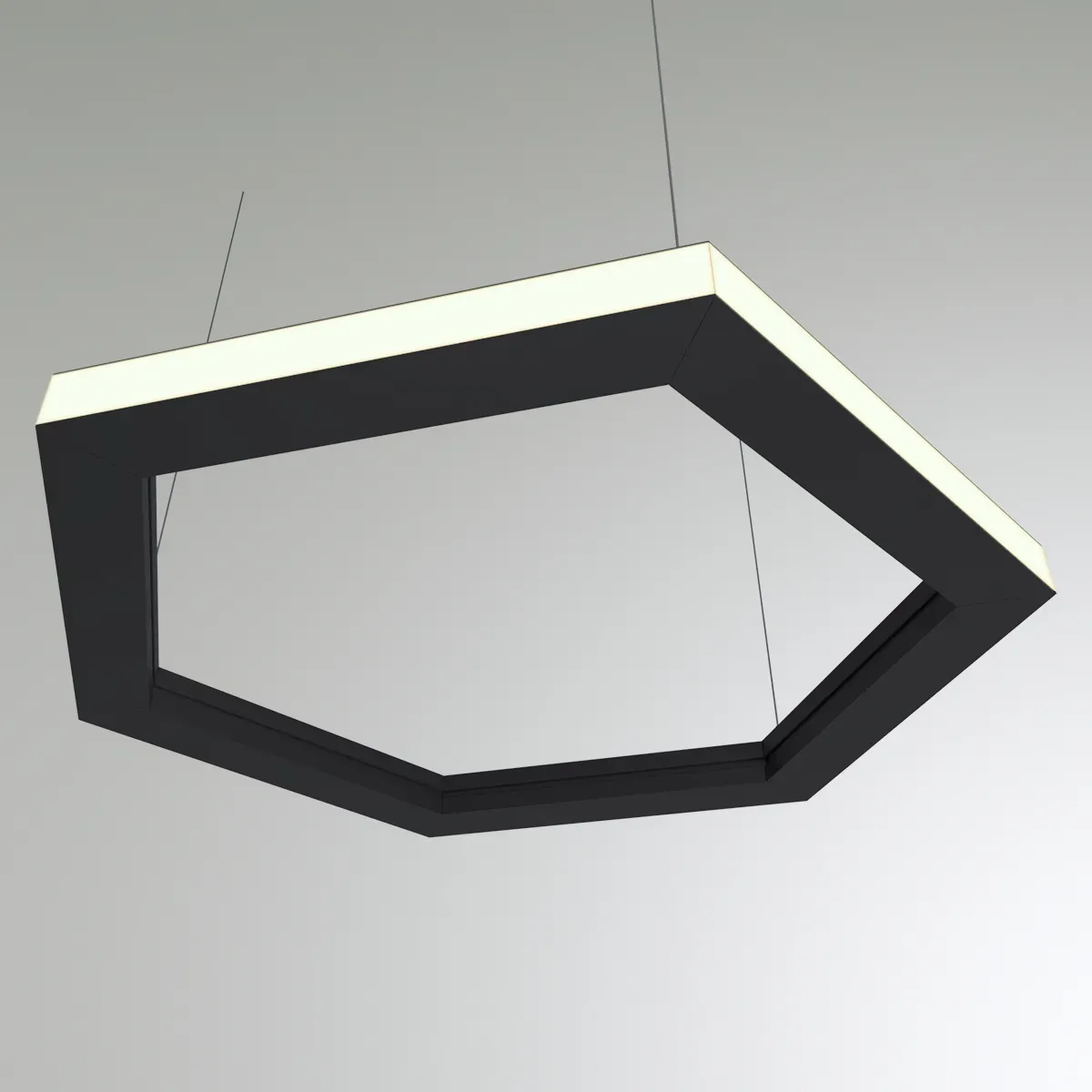 Светильник светодиодный RVE-PLS5070-HEXA-OUT-531-P (Шестиугольник наружу 531x460x50мм сег. 266мм 50x70мм 33Вт подвесной 4000K Анод) RVElektro RVE00000696