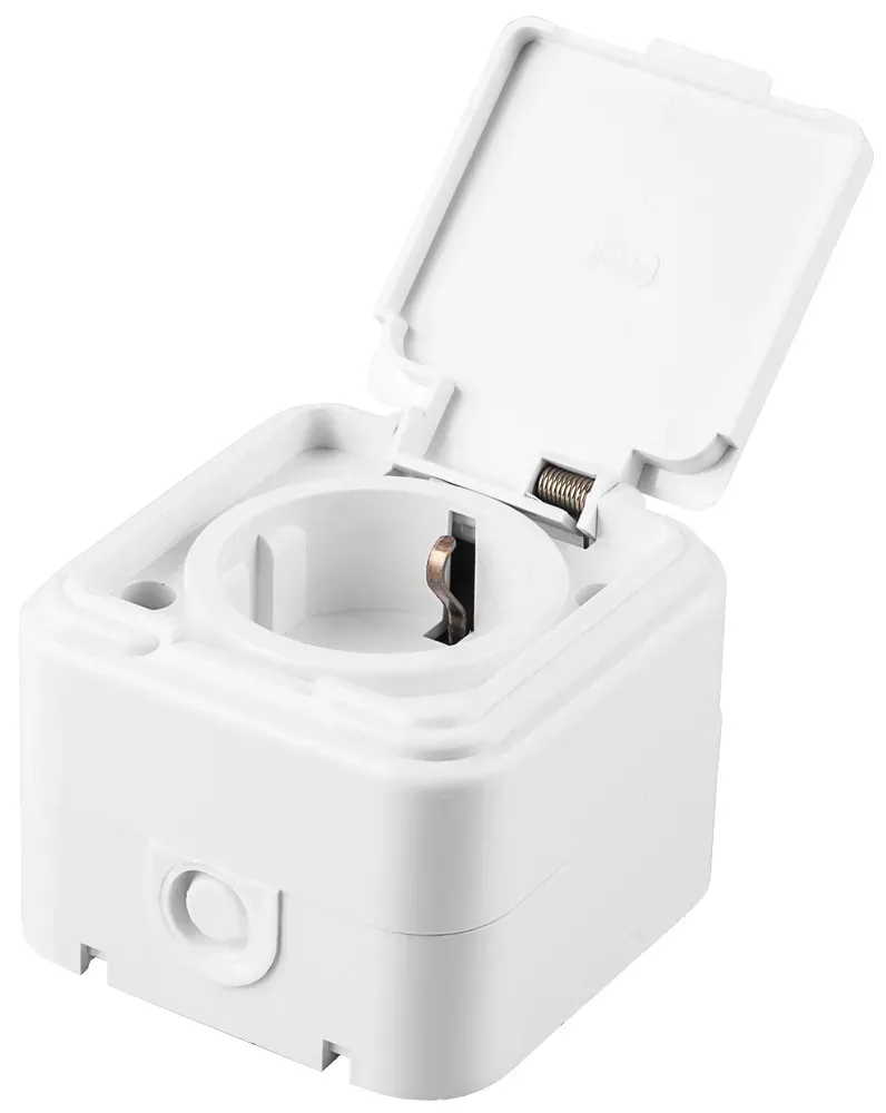 Розетка 1-местная с/з, белый, FERON 32740