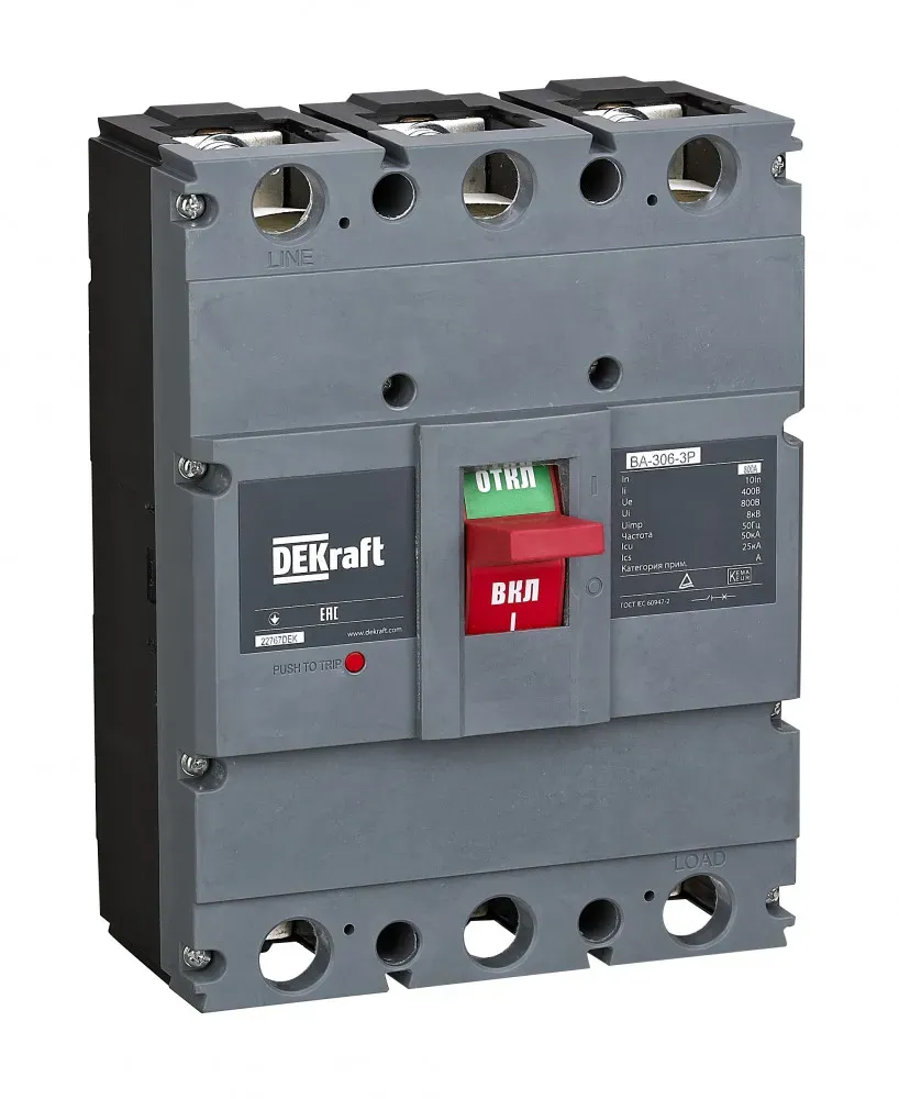 Силовой авт. выкл. 3P 630А 50кА ВА-306 SE (Dekraft) 22765DEK