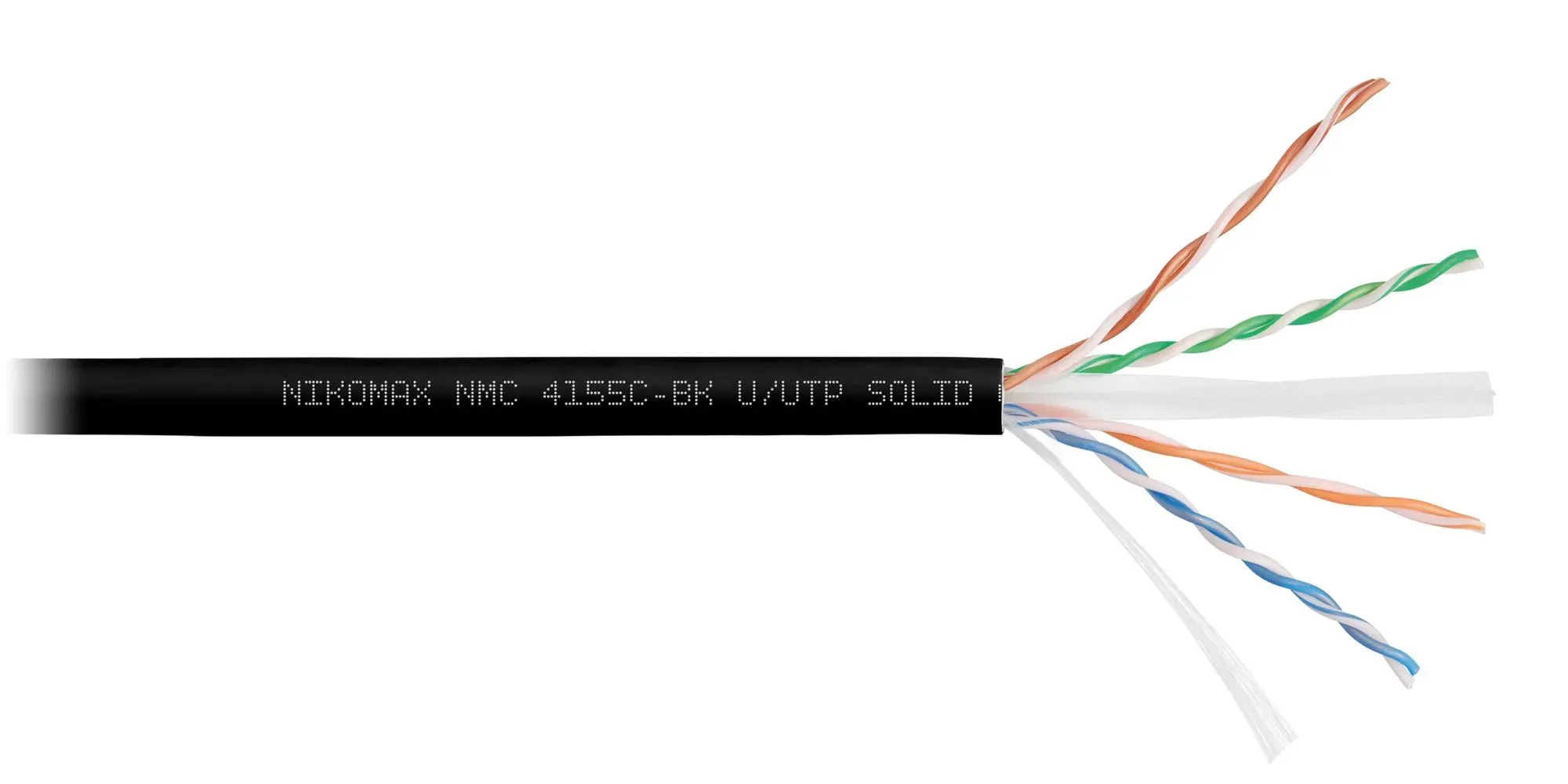 Витая пара U/UTP 4 пары Кат 6a solid BC AWG23 (0.57мм) IN LSZH нг(А)-HF черный 500м
