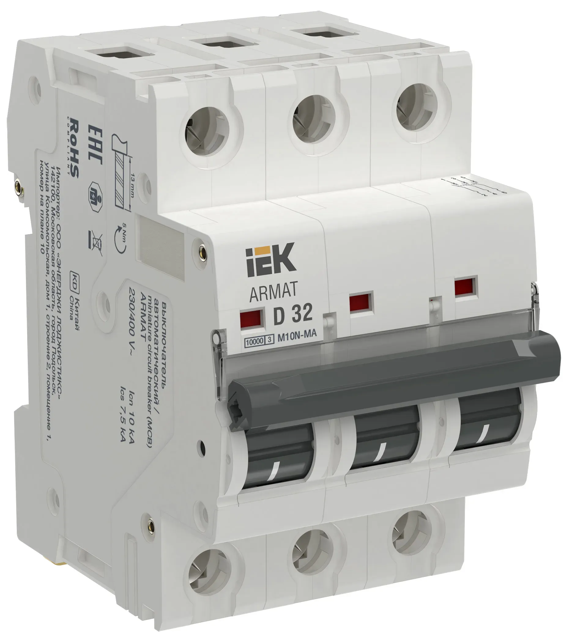 Armat автоматический выключатель без теплового расцепителя m10n-ma 3p d 32а iek IEK AR-M10N-MA-3-D032