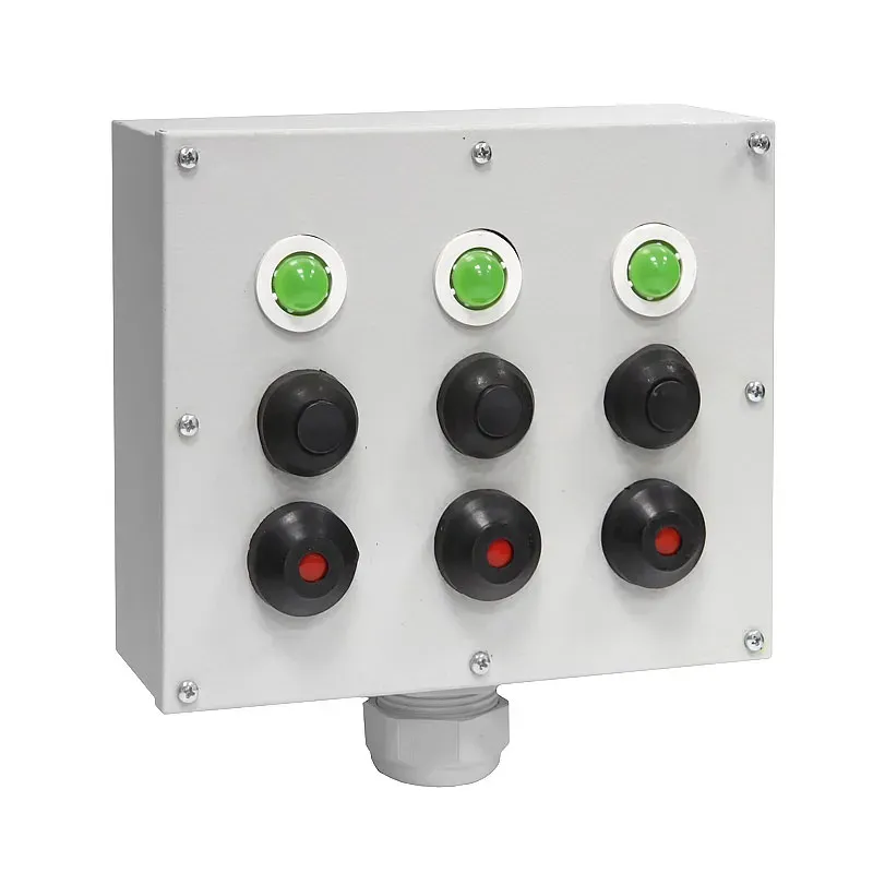 Пост управления ПКУ-15-21.331-54У2 (3хСКЛ11 зеленая, 24В + 5хВК30-10-11110-54(1з+1р) черная + 1хВК30-10-11110-54(1з+1р) красная + PG36)  Электротехник ET014799