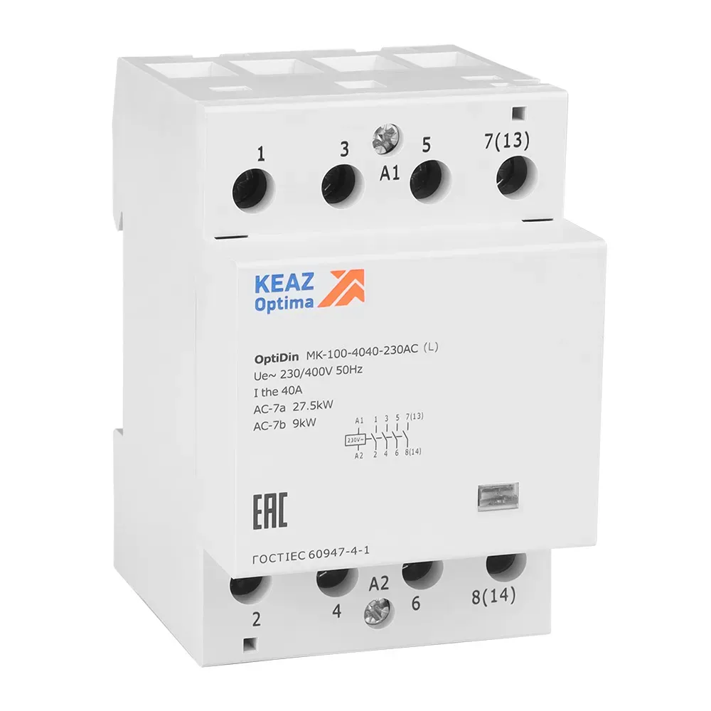 Контактор модульный OptiDin MK-100-4040-230AC (L) КЭАЗ Optima (от-ка) 343733