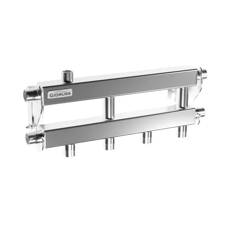 Коллектор модульный MKSS-40-3D на 3 контура G 3/4', магистраль G 3/4' до 40 кВт нерж. сталь Gidruss MK 40A20 20