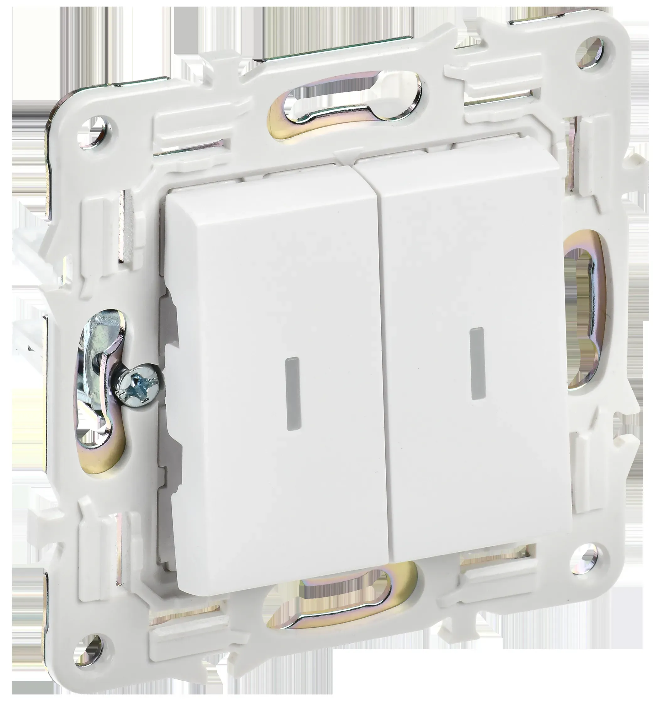 SKANDY Выключатель 2-клавишный проходной с индикацией 10А SK-V10W арктический белый IEK IEK SK-V22-1-10-K01