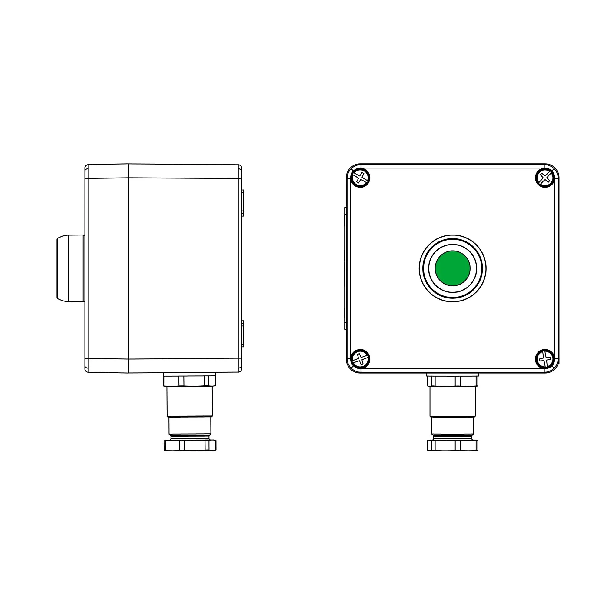 Взрывозащищенный пост управления из полиэстера CPE-P-03-(1xP1G(11))-1xKH2MHK(C)1Ex d e IIC Т5 Gb / Ex tb IIIC T95°C Db IP66 / КЗ DKC 2231.031.22.1215