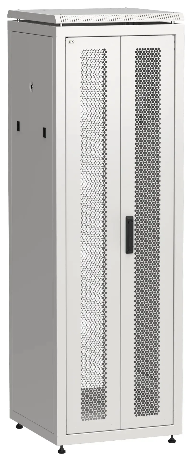 Шкаф напольный сетевой 19' linea n 38u 600х600мм передняя распашная перфорированная дверь задняя перфорированная серый ITK LN35-38U66-2PP