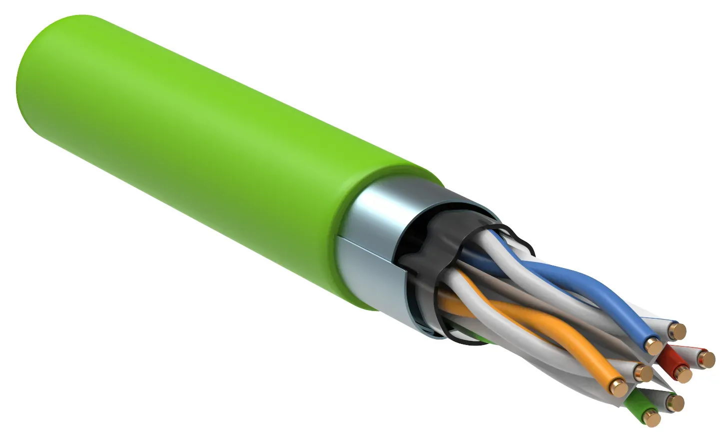 Витая пара F/UTP кат 6 4 пары 23AWG solid 305м LSZH зеленый