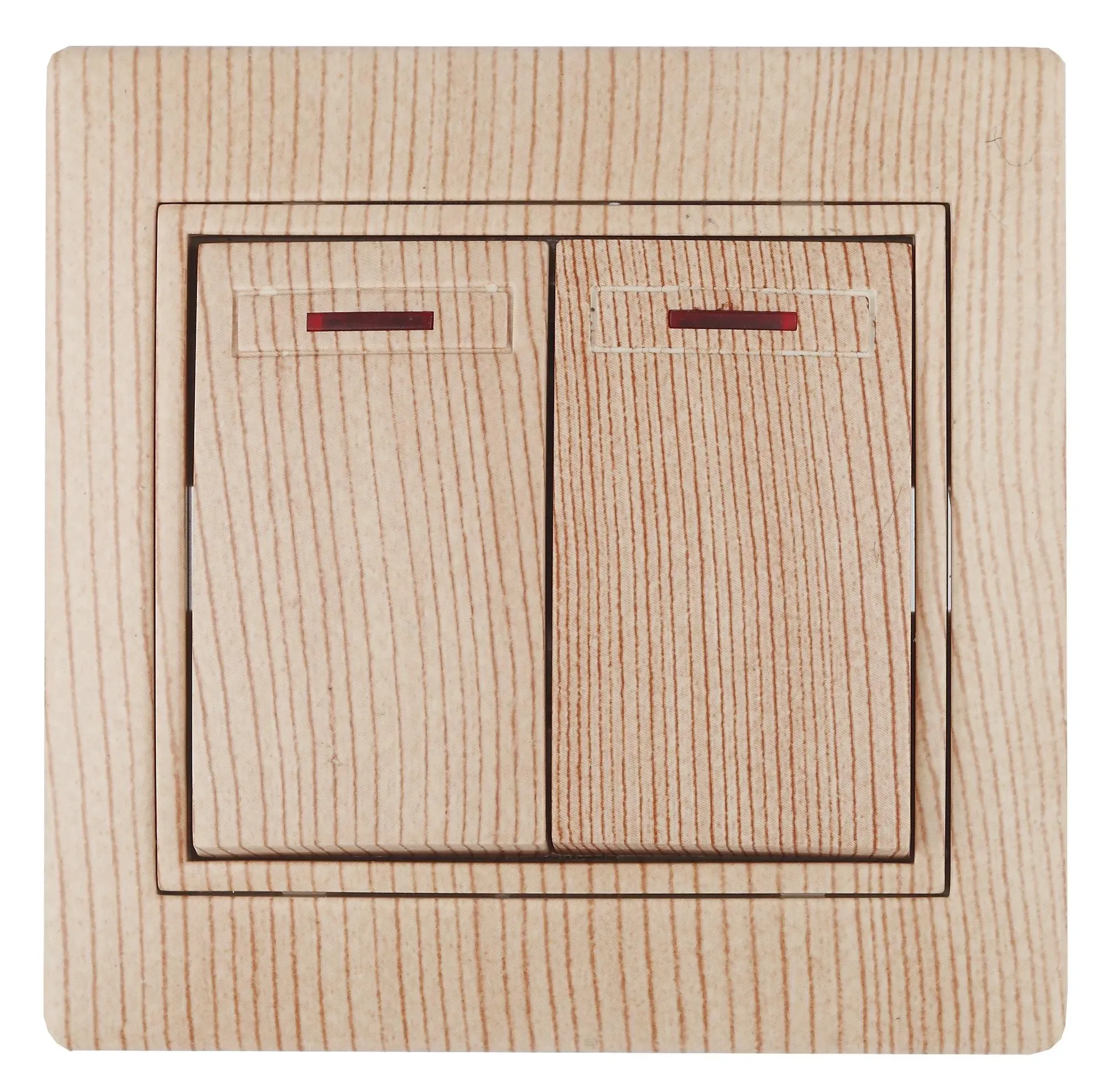 Выключатель двойной с подсветкой, 10А-250В, СУ, Plano, сосна,1-105-11 ЭРА Б0030049