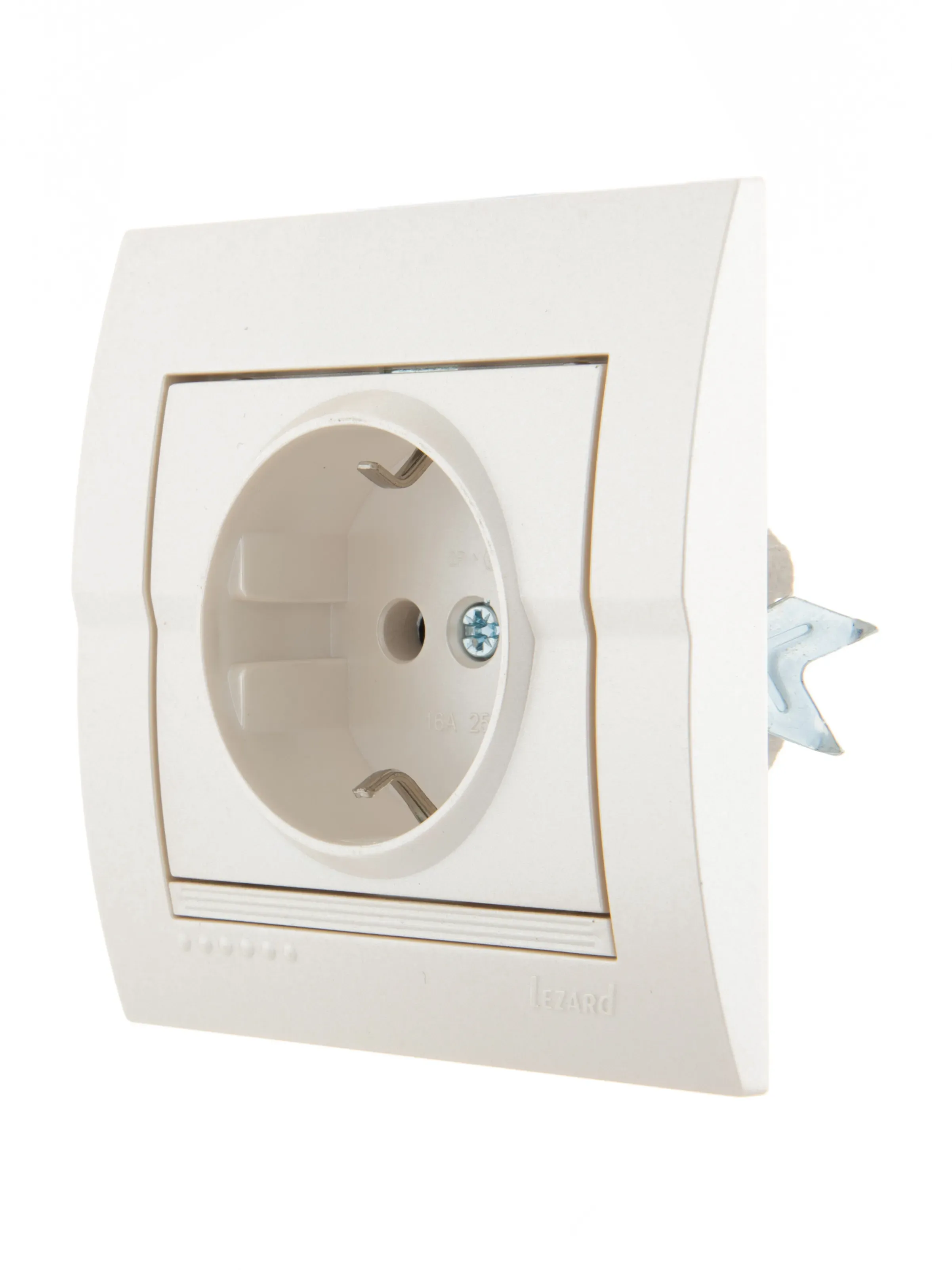 DERIY Розетка с/з ПБТ жемчужно-белый Lezard 702-3030-122