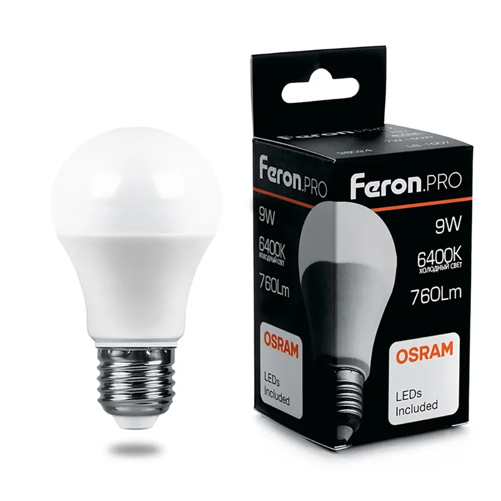 Лампа светодиодная led 9вт е27 дневной feron.pro STEKKER 38028