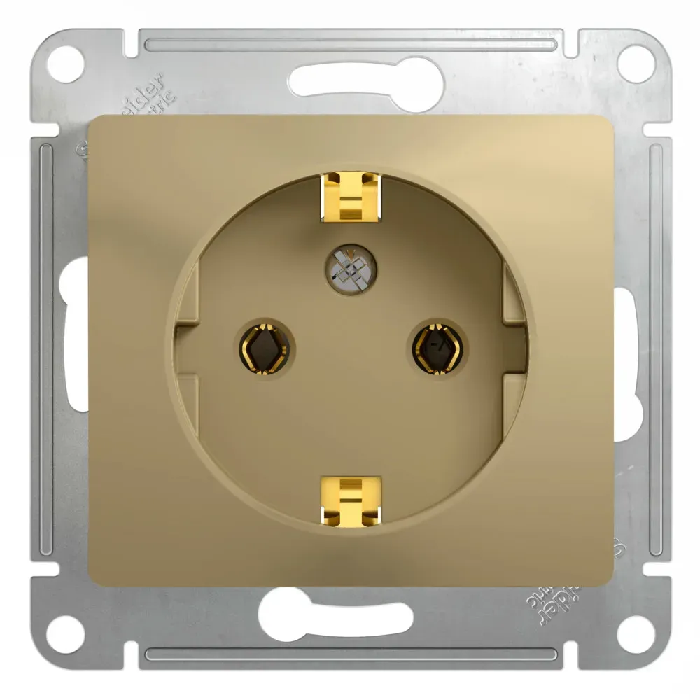 GLOSSA Розетка с заземлением в рамку титан SE (Потенциал) GSL000443