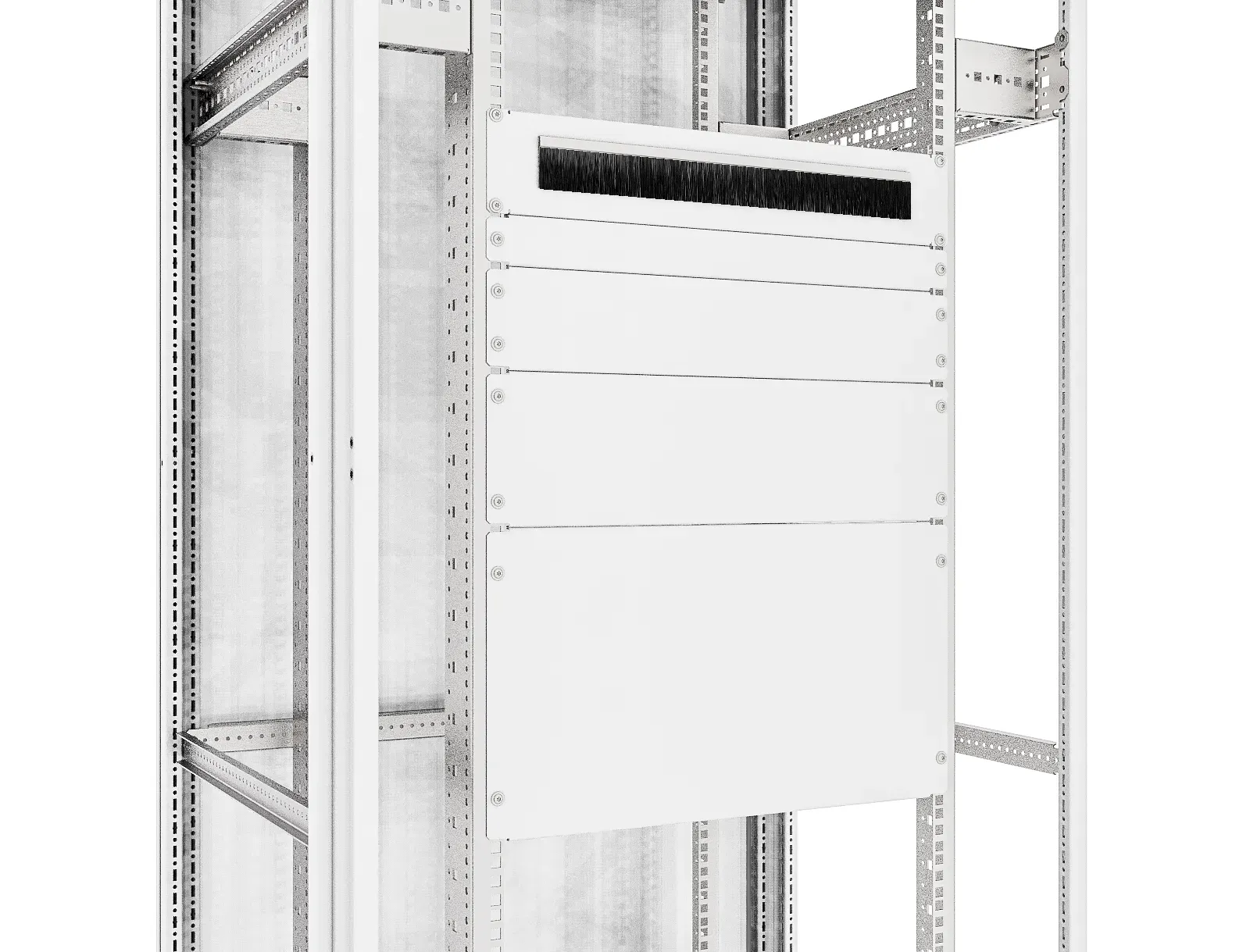 Комплект фальш-панелей с щеточным вводом для 19-дюймового оборудования RS52 1U (2 шт.) УЗОЛА UR08300101000