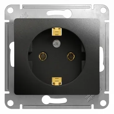 GLOSSA Розетка с заземлением антрацит в рамку SE (Потенциал) GSL000743