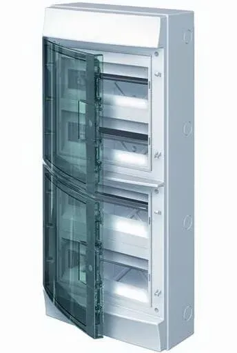 Щит распределительный навесной щрн-п-48 пластиковый mistral65 серая прозрачная дверь с клеммами ip65 (65p12x42a) ABB 1SLM006501A1207