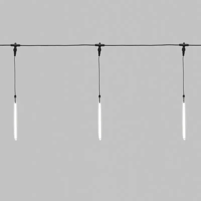 Гирлянда тающие Сосульки 24 В, комплект 10 шт. х 30 см, шаг 100 см, 420 LED, белый, соединяются Neon-Night 256-425