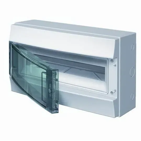 Щит распределительный навесной щрн-п-18 пластиковый mistral65 серая прозрачная дверь с клеммами ip65 (65p18x12a) ABB 1SLM006502A1203