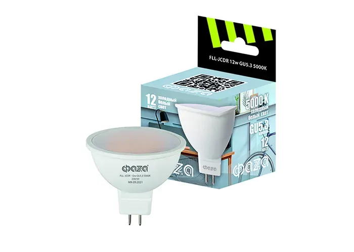 Лампа светодиодная led 12вт 5000k gu5.3 230/50 JAZZWAY 5038714