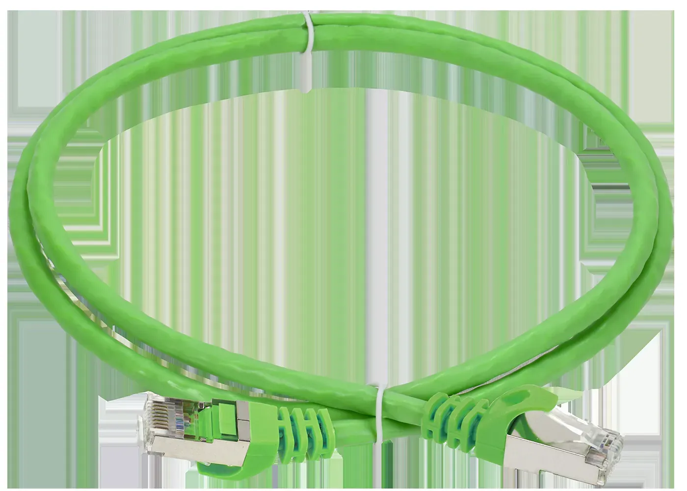 Патч-корд категории 6A S/FTP 0.5м st. 50мкд зел.