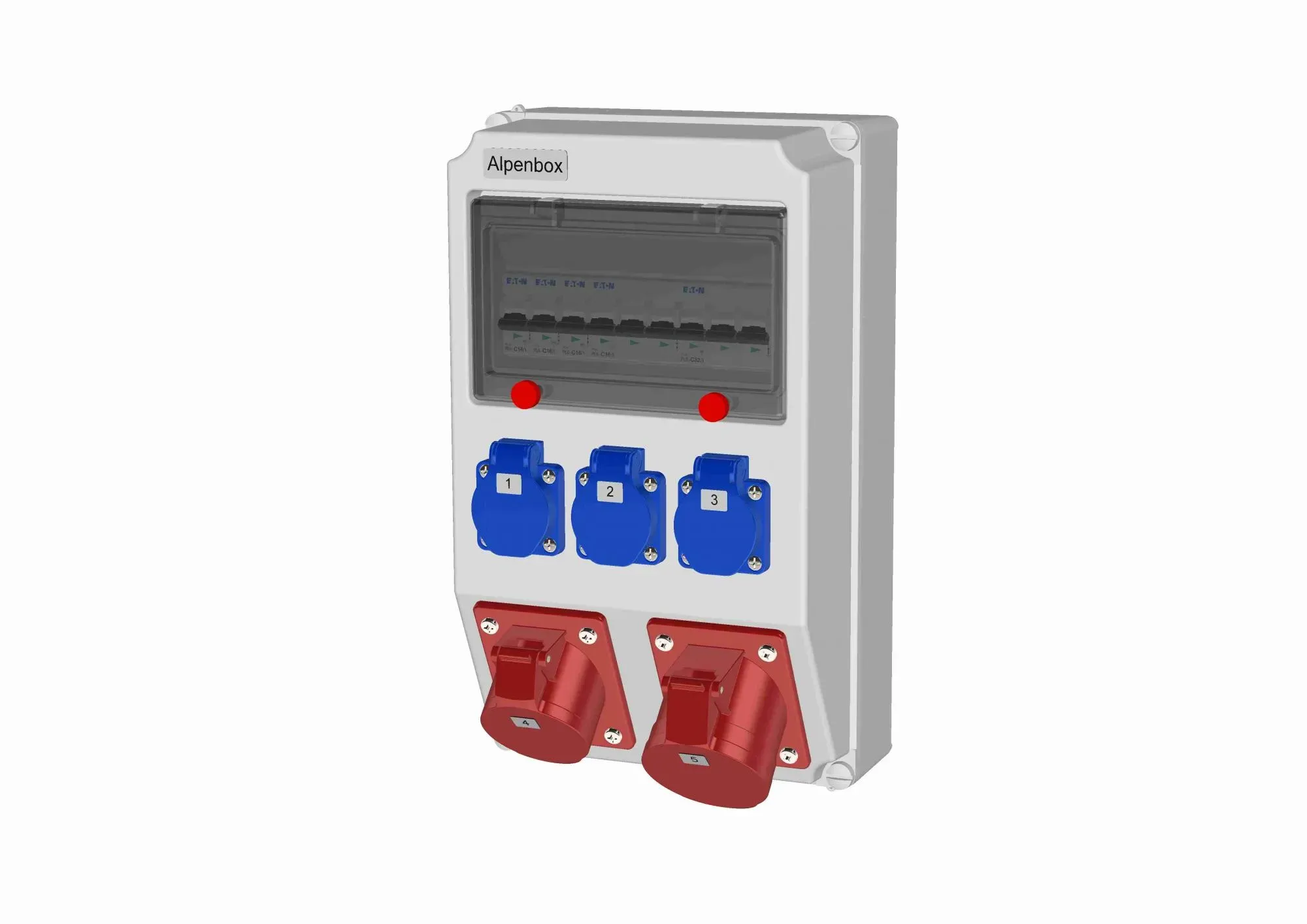 Устройство распределительное настенное пластик IP44 40A корпус 222х369х130 серый AlpenBox 00-00002023