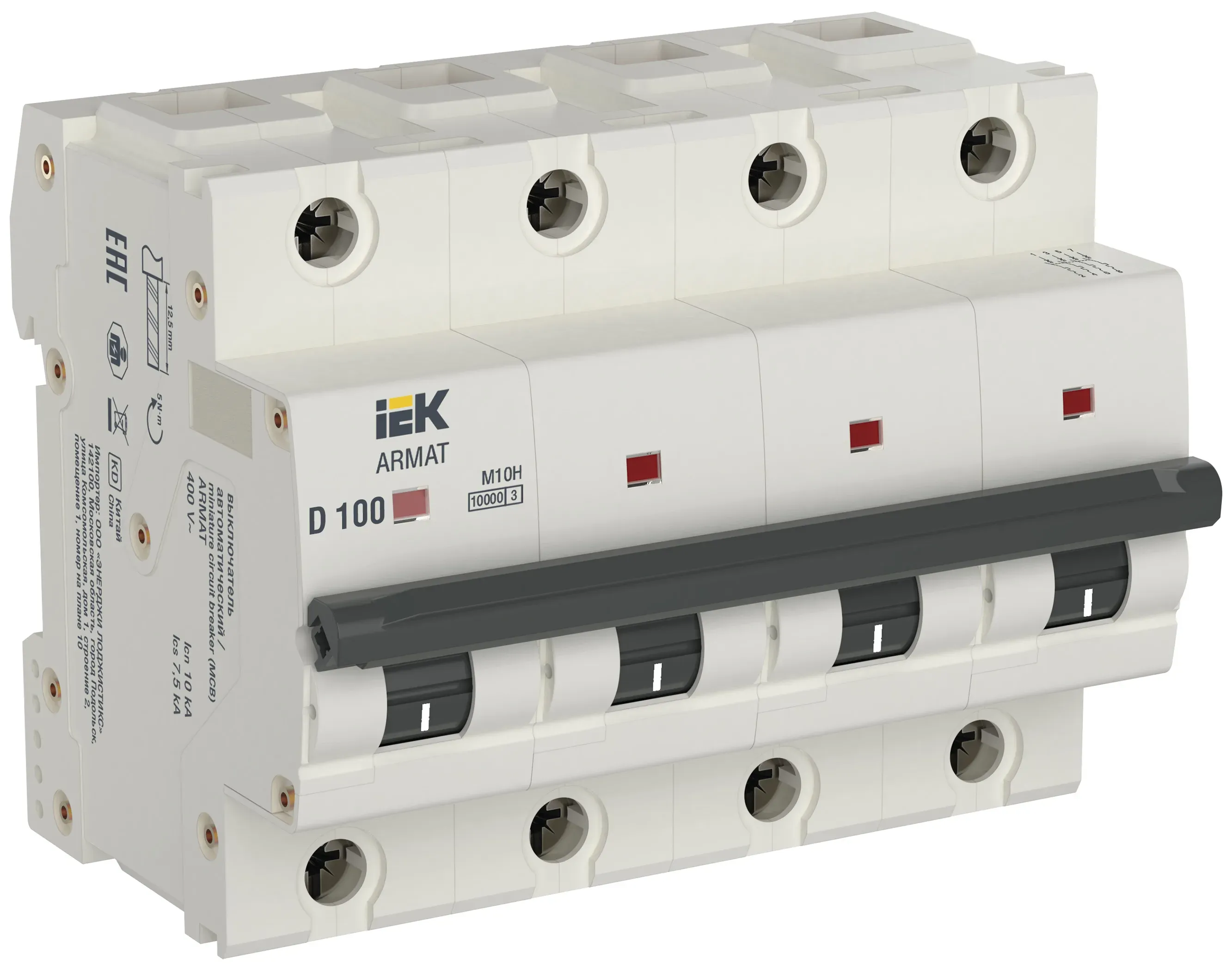 Armat автоматический выключатель m10h 4p l 100а iek IEK AR-M10H-4-L100