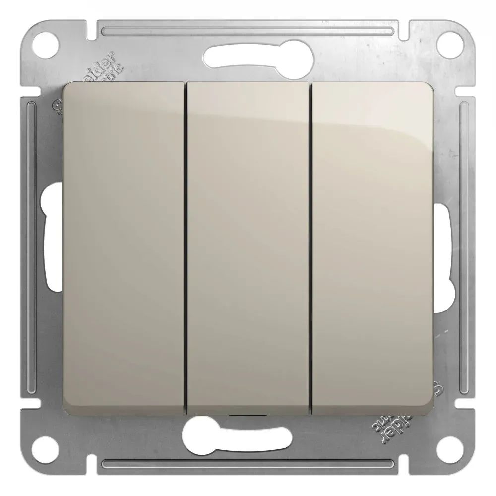 GLOSSA выключатель 3-клавишный сх.3 молочный SE (Потенциал) GSL000931