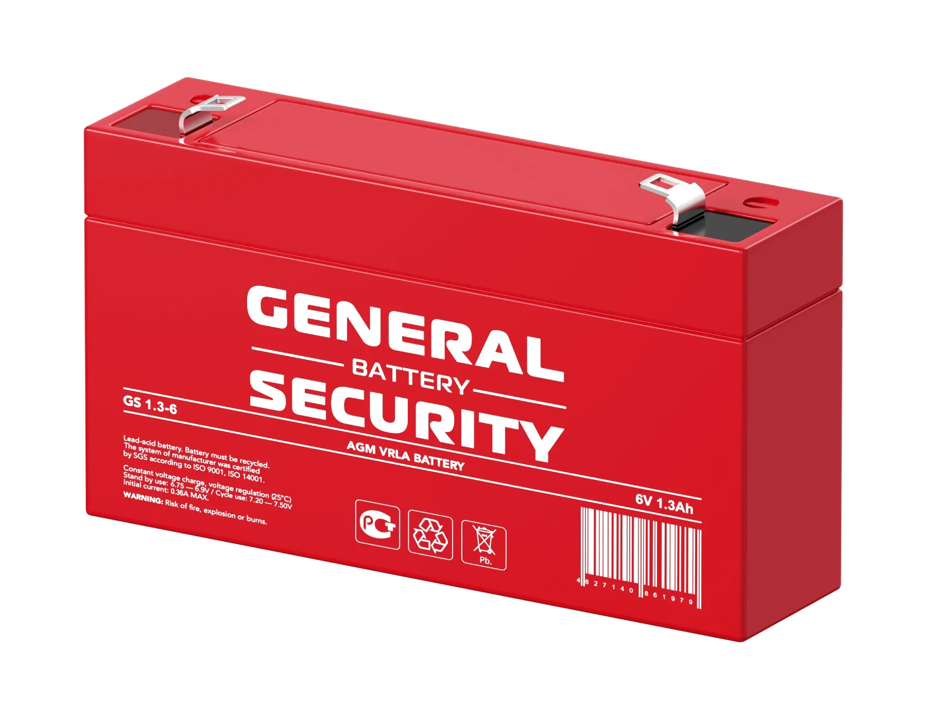 Аккумулятор GS 6В 1,3Ач General security аккумулятор gs1.3-6