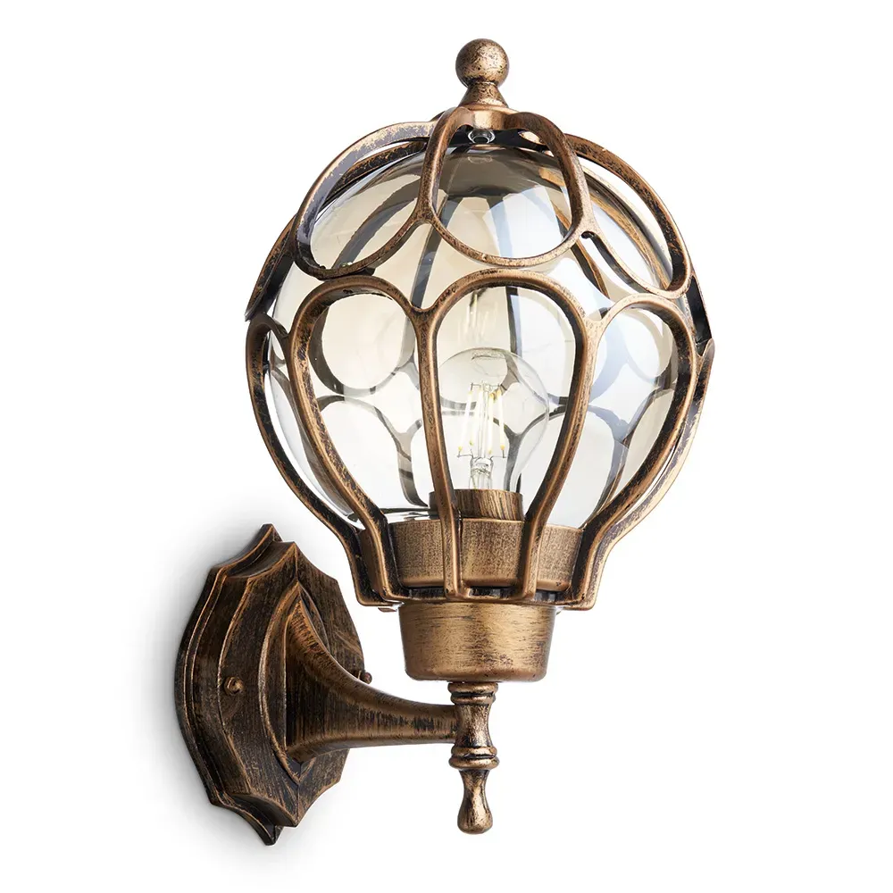 Светильник НБУ-60w вверх Е27 IP44 черное золото FERON 11350