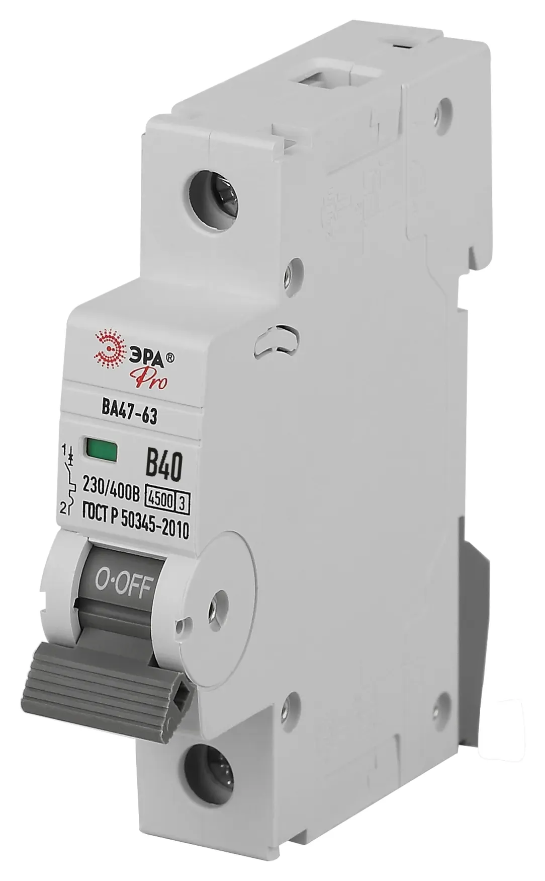 Выключатель автоматический ва47-63 1p 40а кривая b 4,5ка pro va63-1p40b4.5 эра ЭРА Б0059374