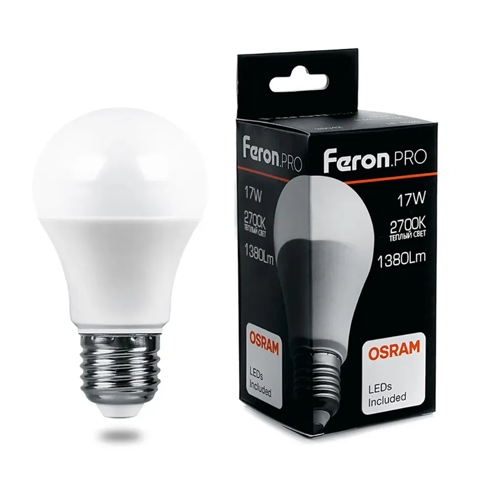 Лампа светодиодная led 17вт е27 теплый feron.pro STEKKER 38038