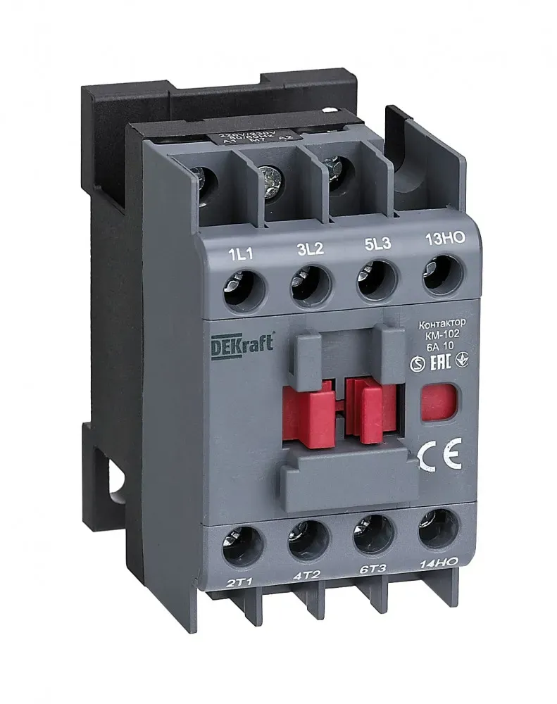 Контактор 6А 24В АС3 АС4 1НО КМ-102 SE (Dekraft) 22053DEK