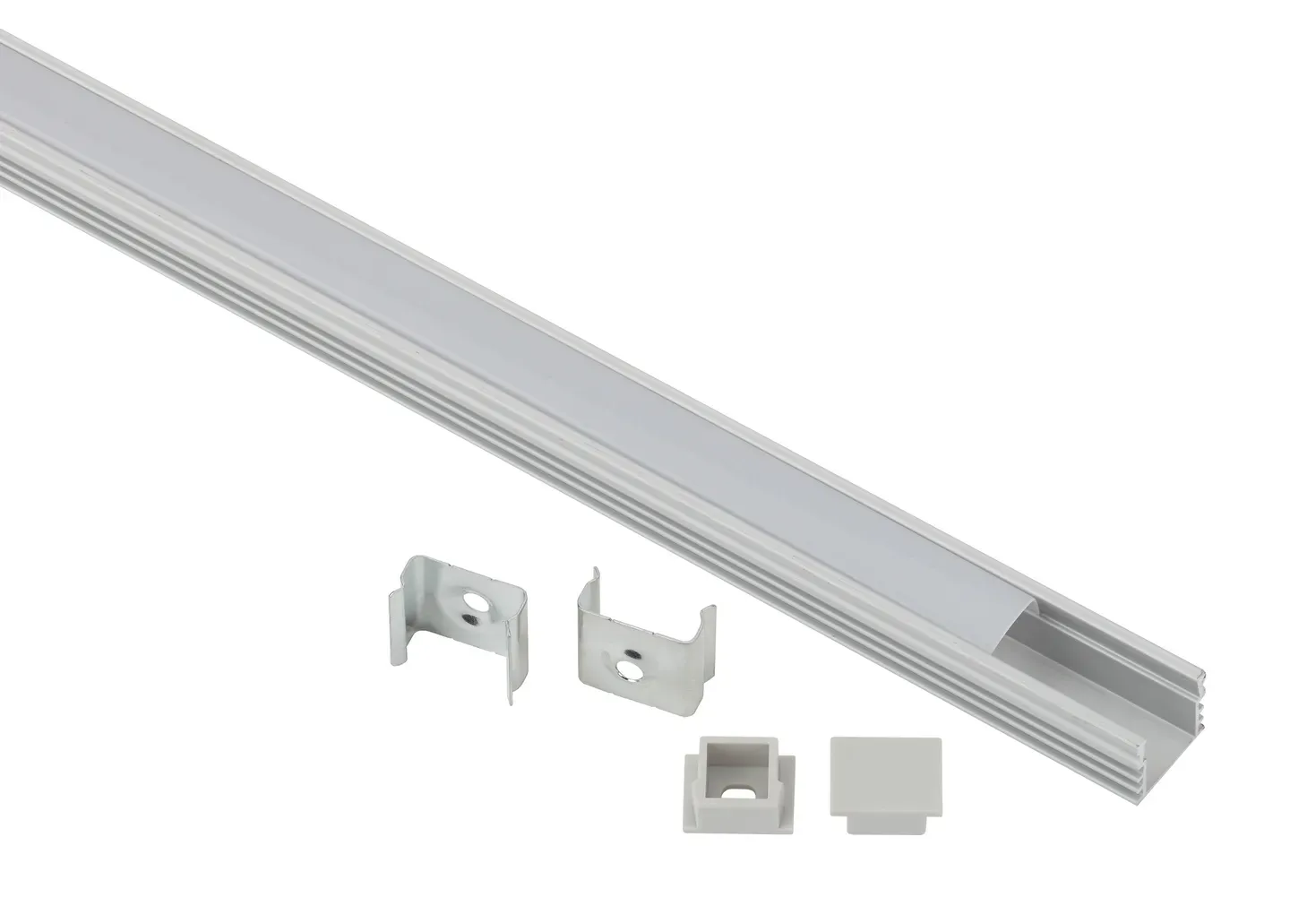 Комплект с накладным анодированным профилем 1612-1m 16х12мм, 1м, серебристый САВ261 ЭРА Б0062813